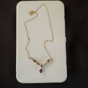 10 kart Authentic Gold Diamonds and Amethyst Gems